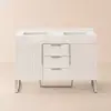 Aro 47" Freestanding Double Bathroom Vanity with Sink, Sintered Stone Top – White
