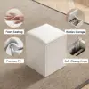 100 cm Lift-Top Foldable Natural & White Coffee Table with 4 Stools & Storage