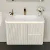 Bathroom Vanity Set 80 cm Modern Warm White LED Floating Bathroom Vanity with Sink