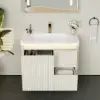 Bathroom Vanity Set 80 cm Modern Warm White LED Floating Bathroom Vanity with Sink