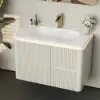 Bathroom Vanity Set 80 cm Modern Warm White LED Floating Bathroom Vanity with Sink