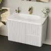 Bathroom Vanity Set 80 cm Modern Warm White LED Floating Bathroom Vanity with Sink