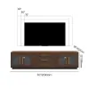 Arune 203 cm Arched Glass Doors TV Unit with Storage and LED – Walnut Stand