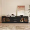 Arune 200 cm Arched Glass Doors TV Unit with Storage and LED