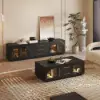 Arune 200 cm Arched Glass Doors TV Unit with Storage and LED
