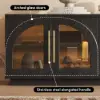 Arune 200 cm Arched Glass Doors TV Unit with Storage and LED