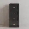 400mm Black 4-Drawers Bathroom Cabinet with Wall-mounted or Floor-standing