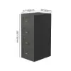 400mm Black 4-Drawers Bathroom Cabinet with Wall-mounted or Floor-standing