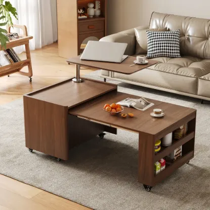 1250mm Lift-Top Extendable Coffee Table with Drawers & Storage Multifunction Table