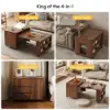 1250mm Lift-Top Extendable Coffee Table with Drawers & Storage Multifunction Table
