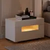 711 mm Wide Smart Bedside Table with Charging Station & Light