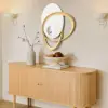 900mm Art Deco Wall Hanging with Mirror – White & Gold, Radiant Design