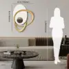 900mm Art Deco Wall Hanging with Mirror – White & Gold, Radiant Design