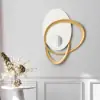 900mm Art Deco Wall Hanging with Mirror – White & Gold, Radiant Design