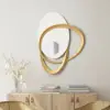 900mm Art Deco Wall Hanging with Mirror – White & Gold, Radiant Design