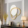 900mm Art Deco Wall Hanging with Mirror – White & Gold, Radiant Design