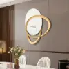 900mm Art Deco Wall Hanging with Mirror – White & Gold, Radiant Design
