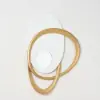 900mm Art Deco Wall Hanging with Mirror – White & Gold, Radiant Design