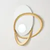 900mm Art Deco Wall Hanging with Mirror – White & Gold, Radiant Design