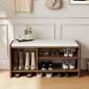 1010mm Wood Shoe Storage Entryway Bench Leather Upholstered – AUD-H1819