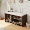 1010mm Wood Shoe Storage Entryway Bench Leather Upholstered – AUD-H1819
