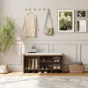 1010mm Wood Shoe Storage Entryway Bench Leather Upholstered – AUD-H1819