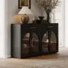 Arune 160 cm Modern Sideboard Wooden Buffet with Storage & Light