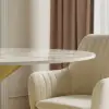 1000mm Sintered Stone Round Dining Table Set with Brushed Gold Base Seats 2 People – AUD-H1826