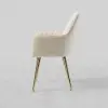 1000mm Sintered Stone Round Dining Table Set with Brushed Gold Base Seats 2 People – AUD-H1826