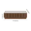 Aura 120 cm Ash Wood Slatted Coffee Table with Sintered Stone Top