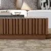 Aura 120 cm Ash Wood Slatted Coffee Table with Sintered Stone Top
