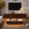 Aura 120 cm Ash Wood Slatted Coffee Table with Sintered Stone Top