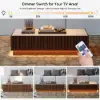 Aura 120 cm Ash Wood Slatted Coffee Table with Sintered Stone Top