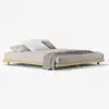 Japanese Style King Floor Wood Bed in Natural