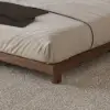Japanese Style King Floor Wood Bed in Walnut