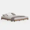 Japanese Style King Floor Wood Bed in Walnut