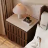 Florva Ash Wood 2-Drawer Nightstand with Faux Travertine Top Set of 2 – AUD-H1835