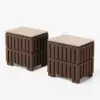 Florva Ash Wood 2-Drawer Nightstand with Faux Travertine Top Set of 2 – AUD-H1835