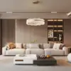 600mm Modern Acrylic Crystal Chandelier with Three Color Temperatures and Remote Control