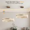 600mm Modern Acrylic Crystal Chandelier with Three Color Temperatures and Remote Control