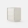 Modern 3-drawer off-white MDF Nightstand with USB and Lighting