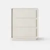 Modern 3-drawer off-white MDF Nightstand with USB and Lighting