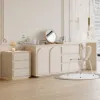 Modern 3-drawer off-white MDF Bedside Table with USB and Lighting – AUD-H1839