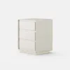 Modern 3-drawer off-white MDF Bedside Table with USB and Lighting – AUD-H1839
