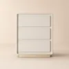 Modern 3-drawer off-white MDF Bedside Table with USB and Lighting – AUD-H1839