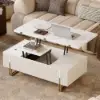 Grovyn Fluted Lift-Top Coffee Table with 2 Drawers-120 cm