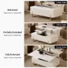 Grovyn Fluted Lift-Top Coffee Table with 2 Drawers-120 cm