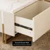 Grovyn Fluted Lift-Top Coffee Table with 2 Drawers-120 cm