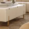Grovyn Fluted Lift-Top Coffee Table with 2 Drawers-120 cm