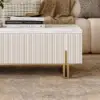 Grovyn Fluted Lift-Top Coffee Table with 2 Drawers-120 cm